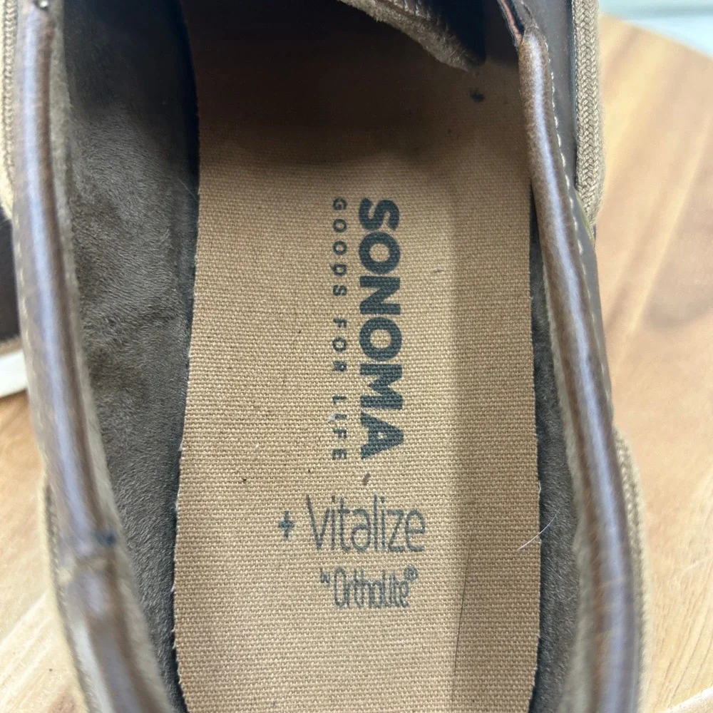 Sonoma Goods For Life Mitchell Mens 10.5 Brown Boat Shoes Ortholite Vitalize